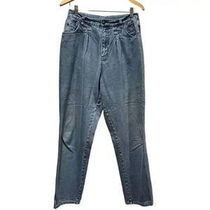 Carole‎ Little Sport Vintage 100% Cotton Pleated High Waist Denim Jeans 14